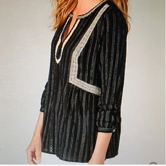 J. Jill Tops - J Jill Black Peasant Top